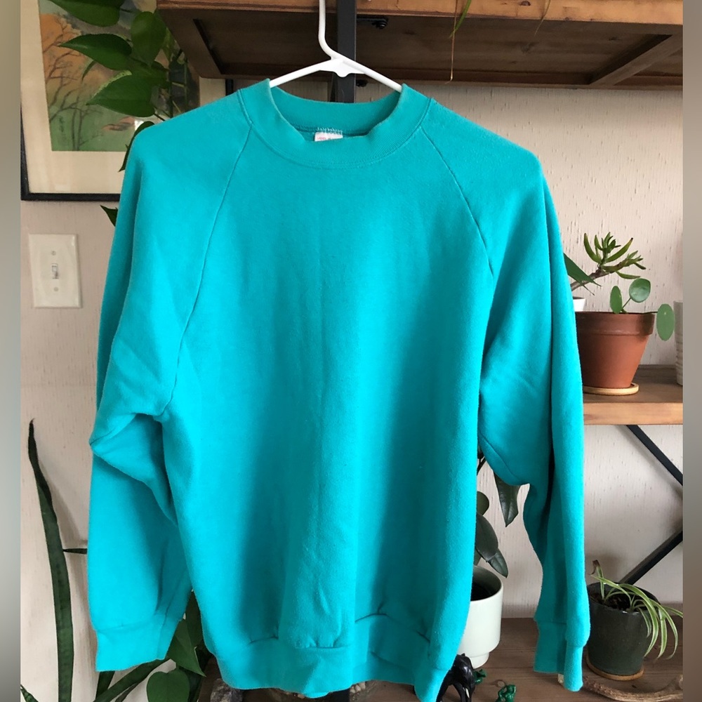 Turquoise Vintage Fruit of the Loom Sweatshirt